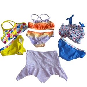Wonder Nation Multicolor Kids Bikini Sets & mermaid skirt
